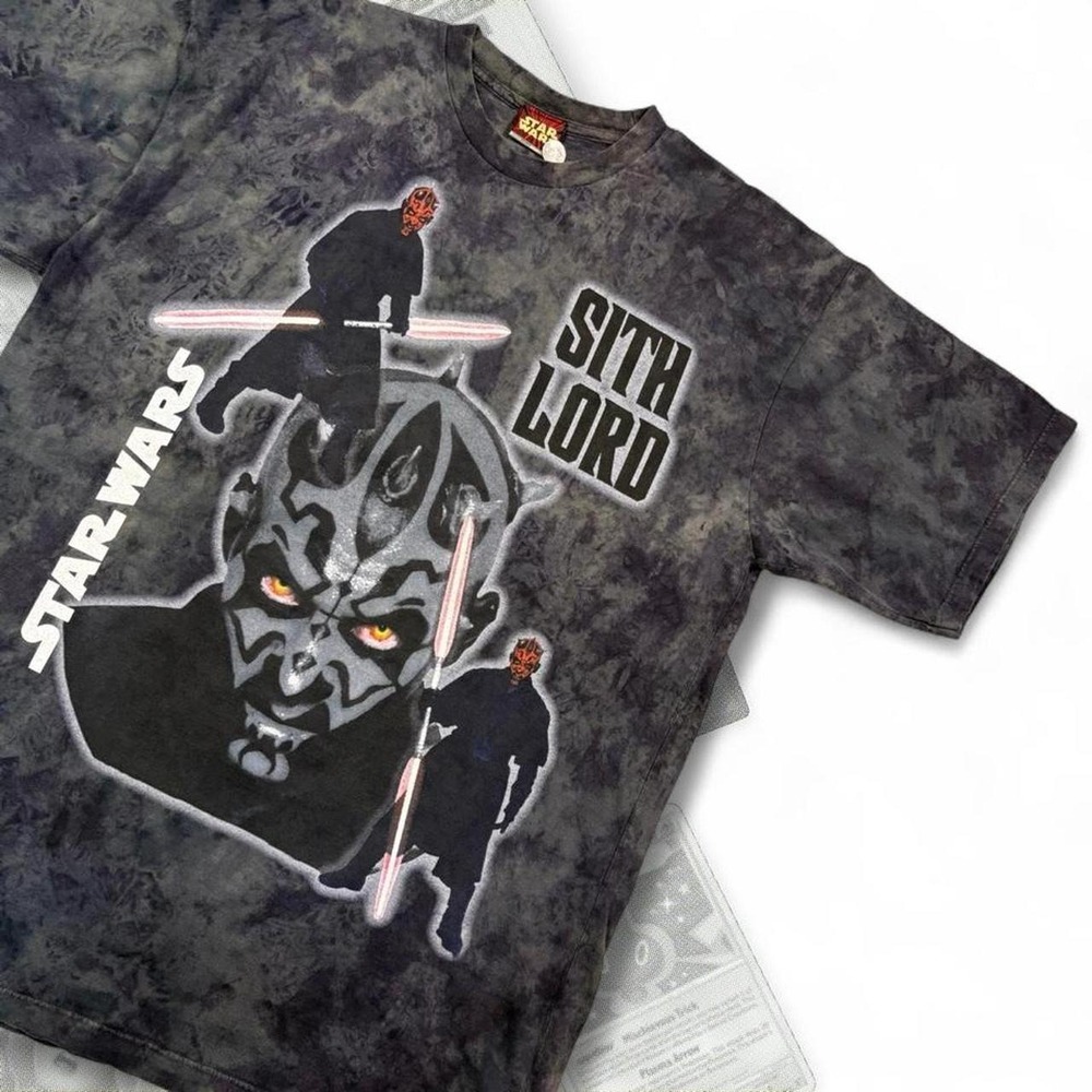 Star Wars Darth Maul Sith Lord Tie Dye Shirt Vintage 90s Phantom Menace Men Tee
